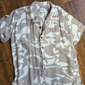 Distortion Kids Beige & Cream Button-Down Shirt - Size M (10/12)
